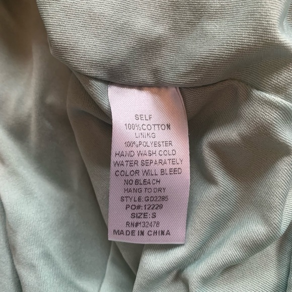 Sage Green Balloon Sleeve Ruffled Leopard Print Dress Size Small - Picture 9 of 12